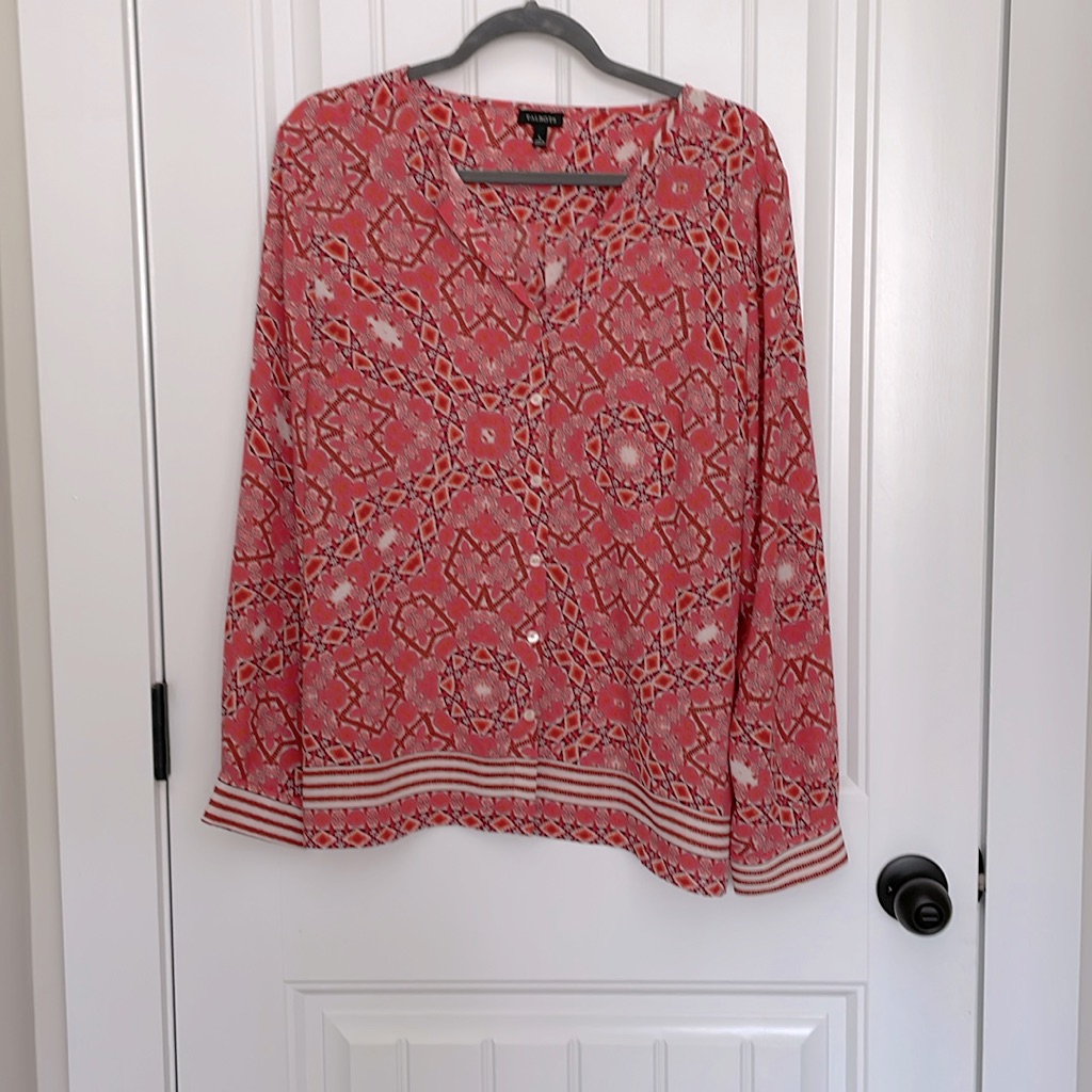 Talbots Front Buttoned Blouse Size Large Talbots Front Buttoned Blouse Size Large